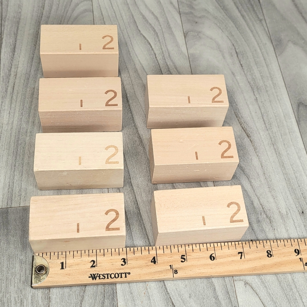 Wooden Building Blocks 28 Piece LOT - with Marked Measurements - Loose Parts - Picture 7 of 9